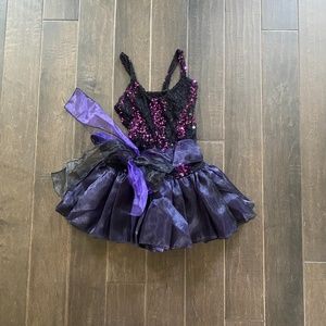 Dance Costume Purple and Teal Sequin